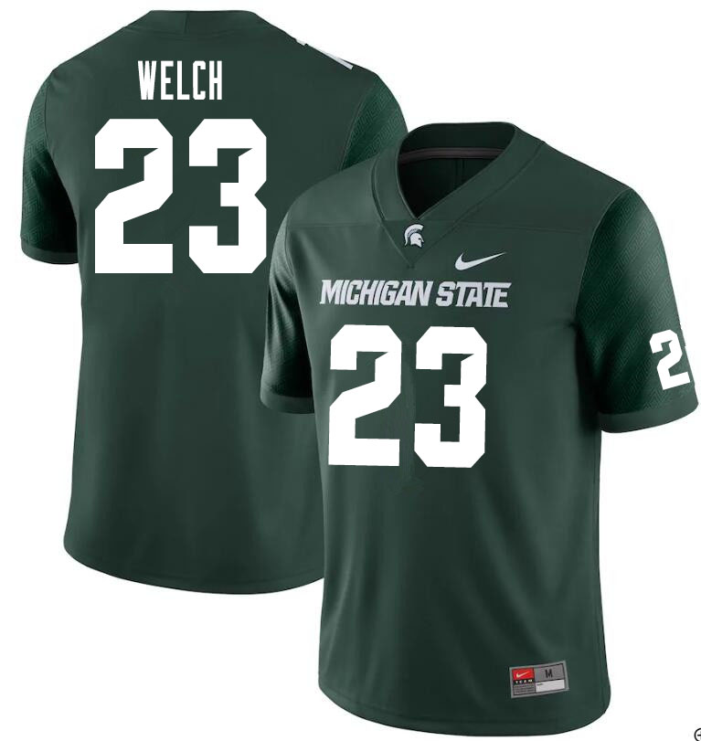 Men #23 Andre Welch Michigan State Spartans College Football Jerseys Sale-Green